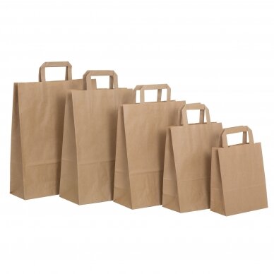 Paper bags, flat handles, brown 1